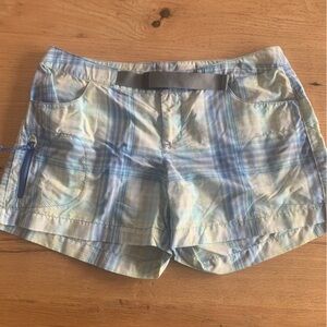 Columbia Plaid Technical Shorts Blue Yellow Girls 6 Preloved‎